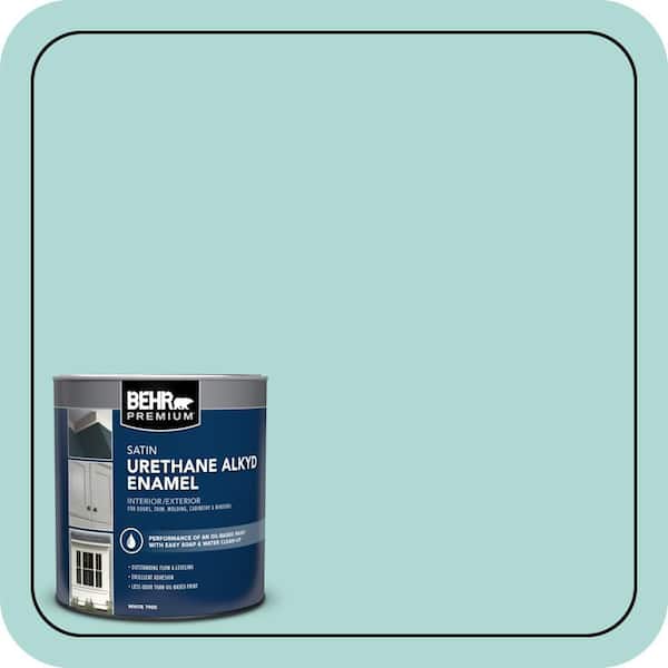 BEHR PREMIUM 1 qt. #M450-3 Wave Top Satin Enamel Urethane Alkyd Interior/Exterior Paint (2)