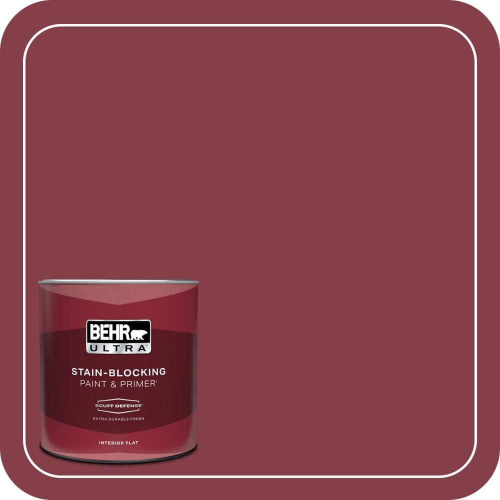 BEHR ULTRA 1 qt. #S-H-120 Antique Ruby Extra Durable Flat Interior Paint & Primer