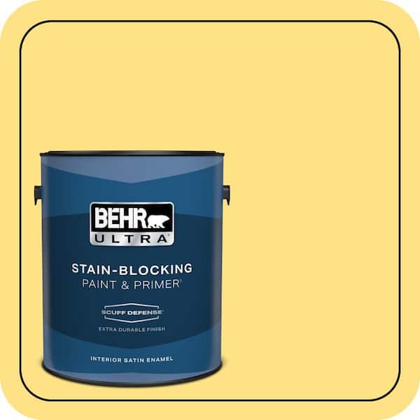 BEHR PREMIUM PLUS #360B-4 Sweet Chamomile Flat Interior/Exterior Paint & Primer Color Sample (2)