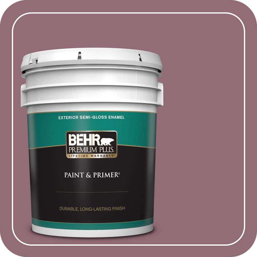 BEHR PREMIUM PLUS 5 gal. #S120-6 Full Glass Semi-Gloss Enamel Exterior Paint & Primer