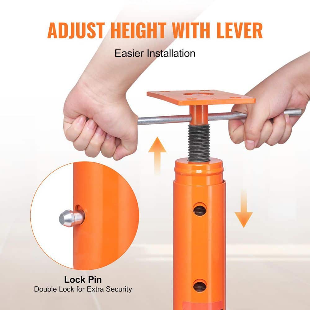SKYSHALO House Floor Jack 19 in. -36 in. Height Range 18000 lbs. Max Capacity Adjustable Support Beam Basement Jack Post Pole (3)