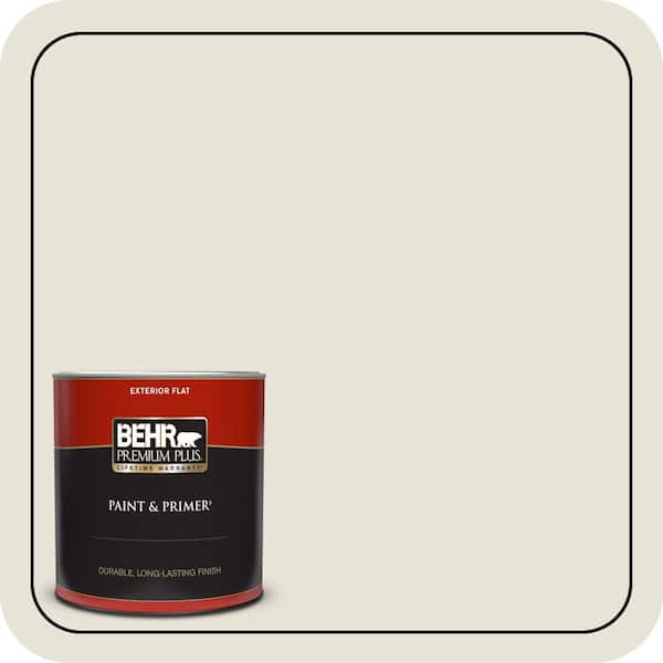 BEHR PREMIUM PLUS 1 qt. #PWN-60 French Chateau Flat Exterior Paint & Primer (2)