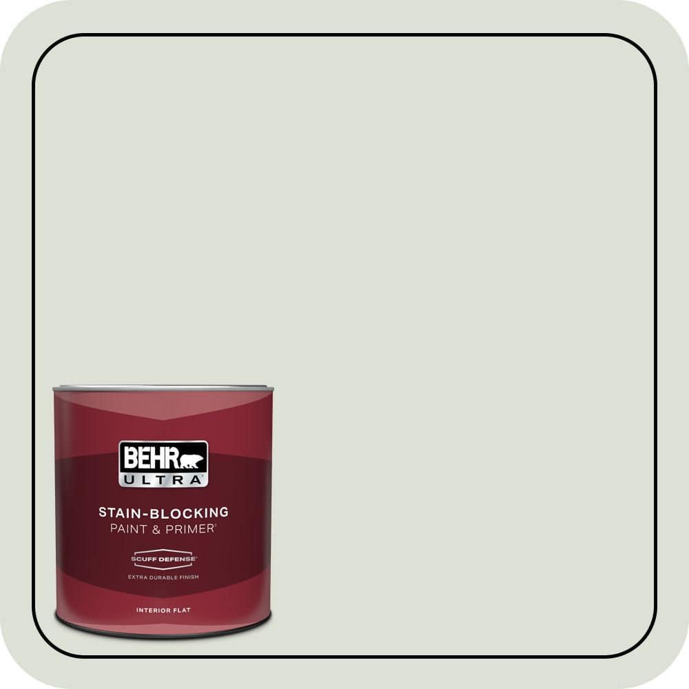 BEHR ULTRA 1 qt. #N390-1 Light Mist Extra Durable Flat Interior Paint & Primer