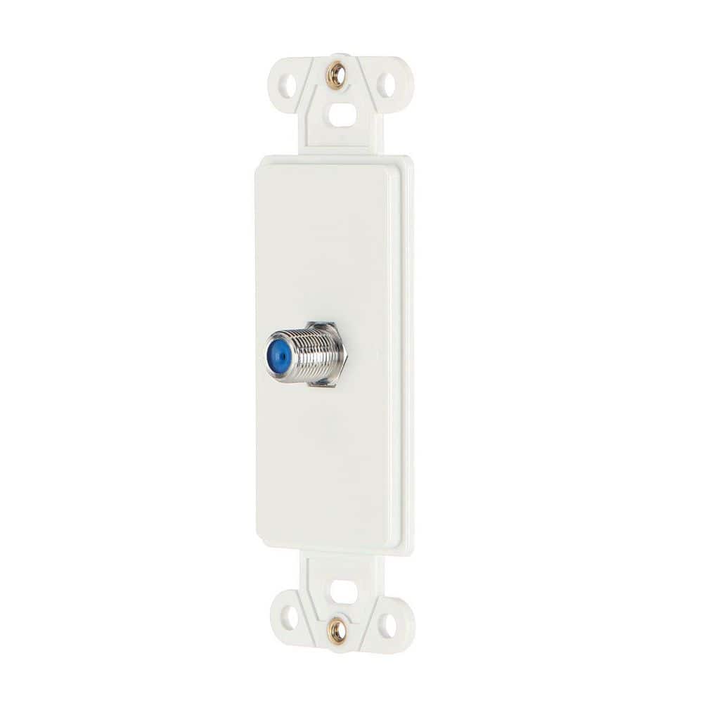 Commercial Electric 1-Gang Coaxial Plastic Wall Plate Insert, White (3)