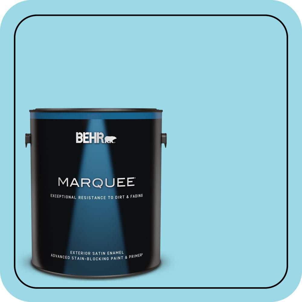 BEHR MARQUEE 1 gal. #P480-3 Cool Water Lake Satin Enamel Exterior Paint & Primer