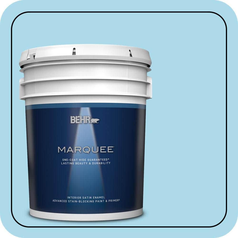 BEHR MARQUEE 5 gal. #530A-3 Frosty Glade Satin Enamel Interior Paint & Primer