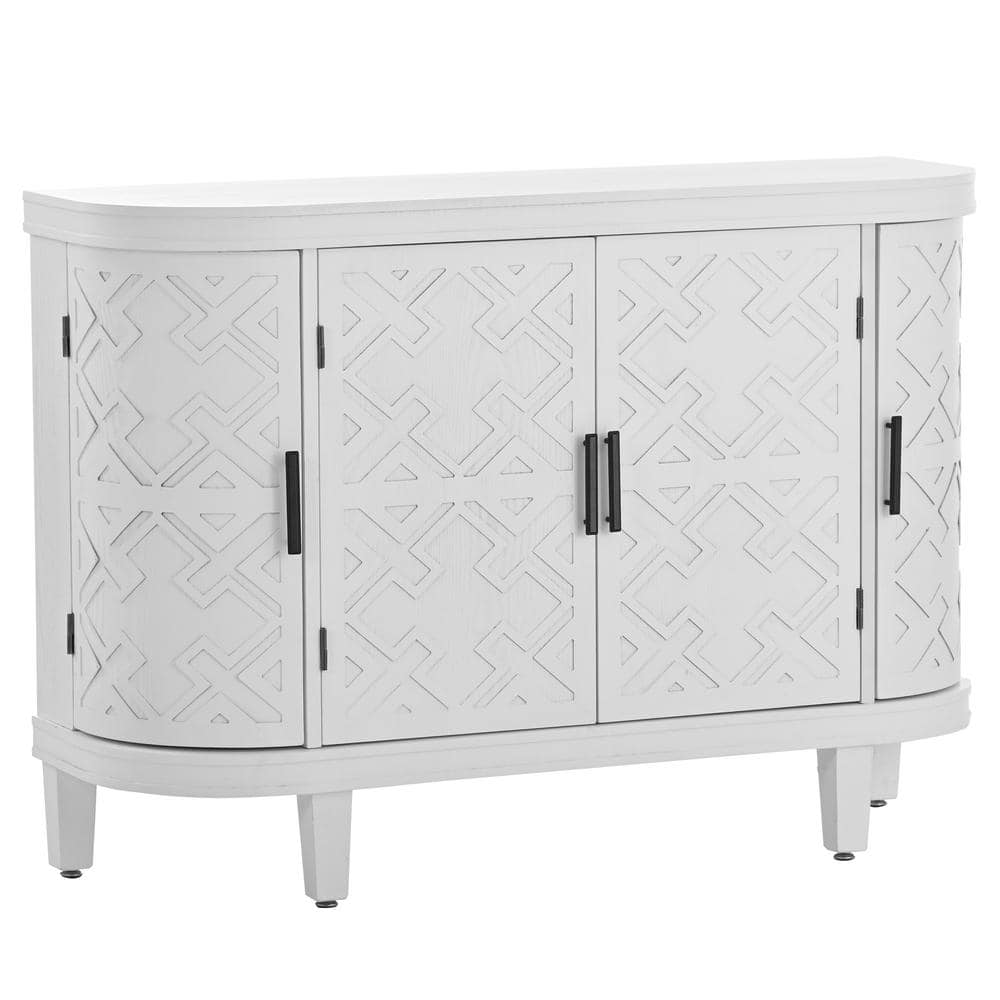 IDEAGLE 47.2 in. W x 15.2 in. D x 33.5 in. H White Bathroom Linen Cabinet, Drawers Linen Cabinet (1)
