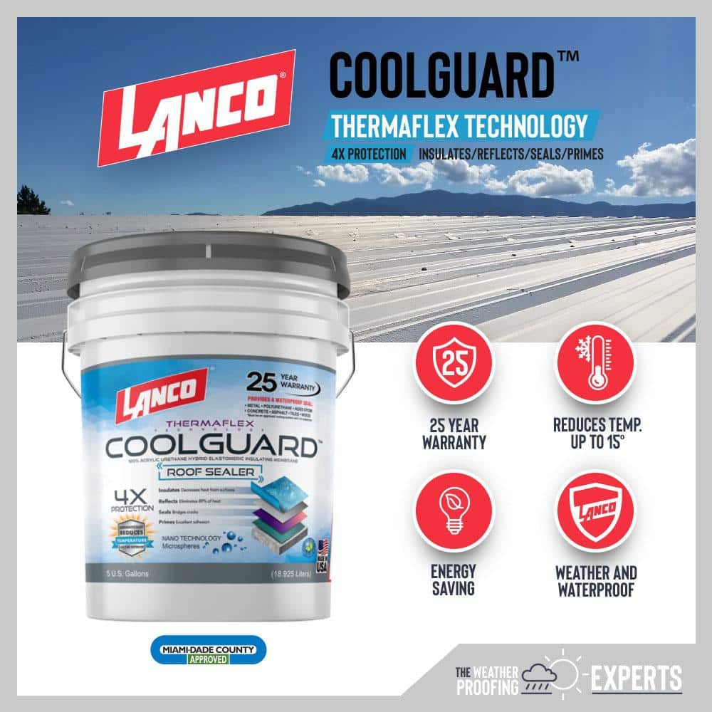 Lanco Coolguard 1 Gal. Insulating Elastomeric White Roof Sealer (2)