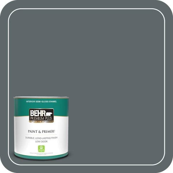 BEHR PREMIUM PLUS 1 qt. #PPU25-20 Le Luxe Semi-Gloss Enamel Low Odor Interior Paint & Primer (2)