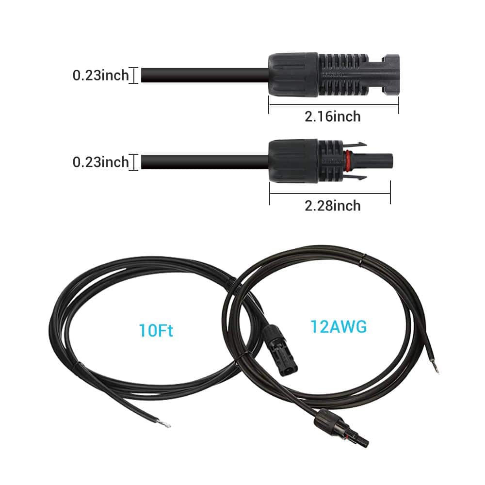 Renogy 10 ft. 12 AWG Solar Panel and Charge Controller Connector Adaptor Kit Cables (2)
