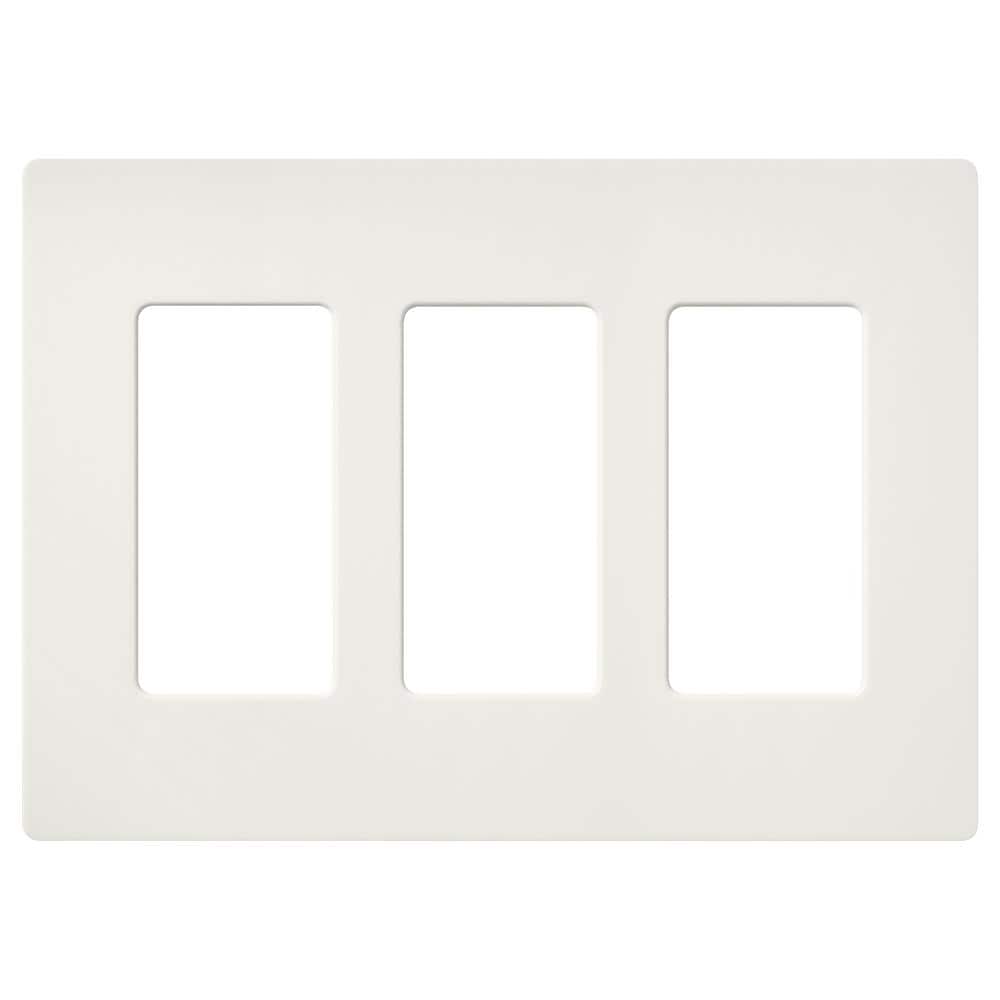 Lutron Claro 3 Gang Wall Plate for Decorator/Rocker Switches, Satin, Architectural White (SC-3-RW) (1-Pack)