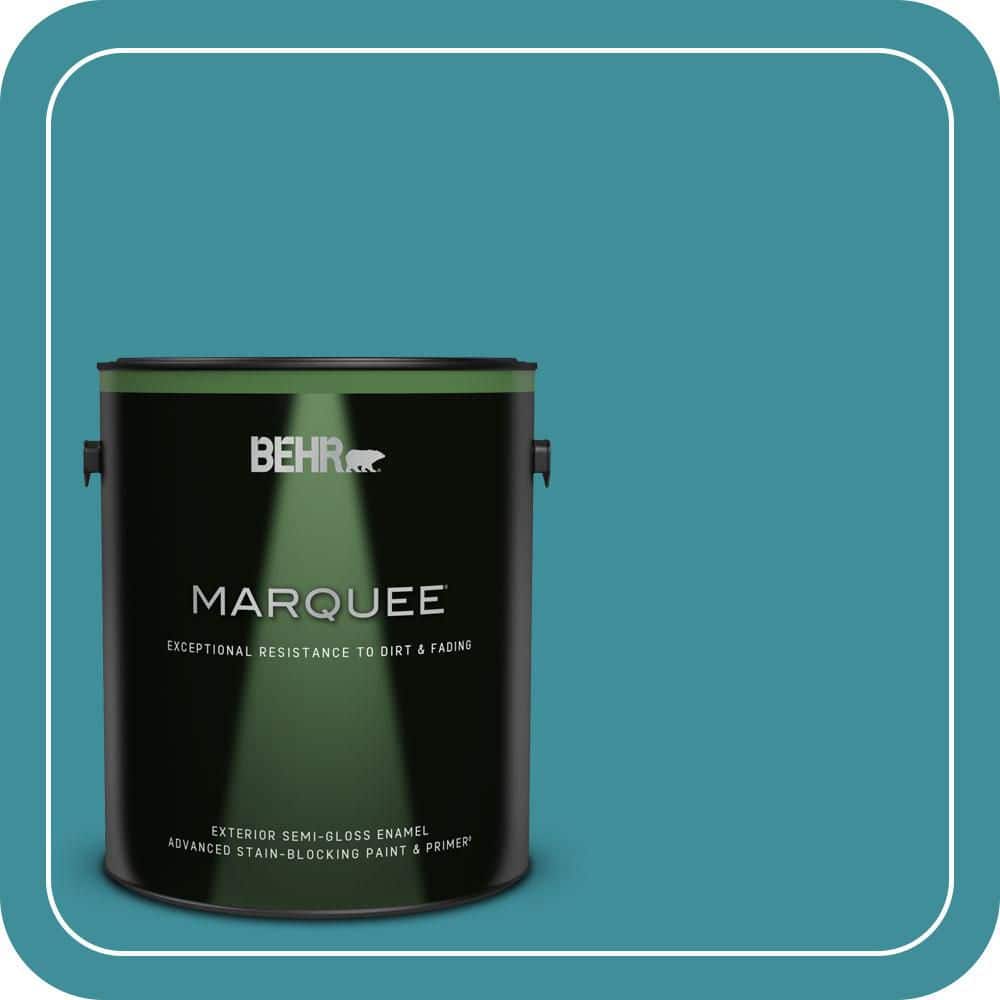 BEHR MARQUEE 1 gal. #MQ6-34 Prophetic Sea Semi-Gloss Enamel Exterior Paint & Primer