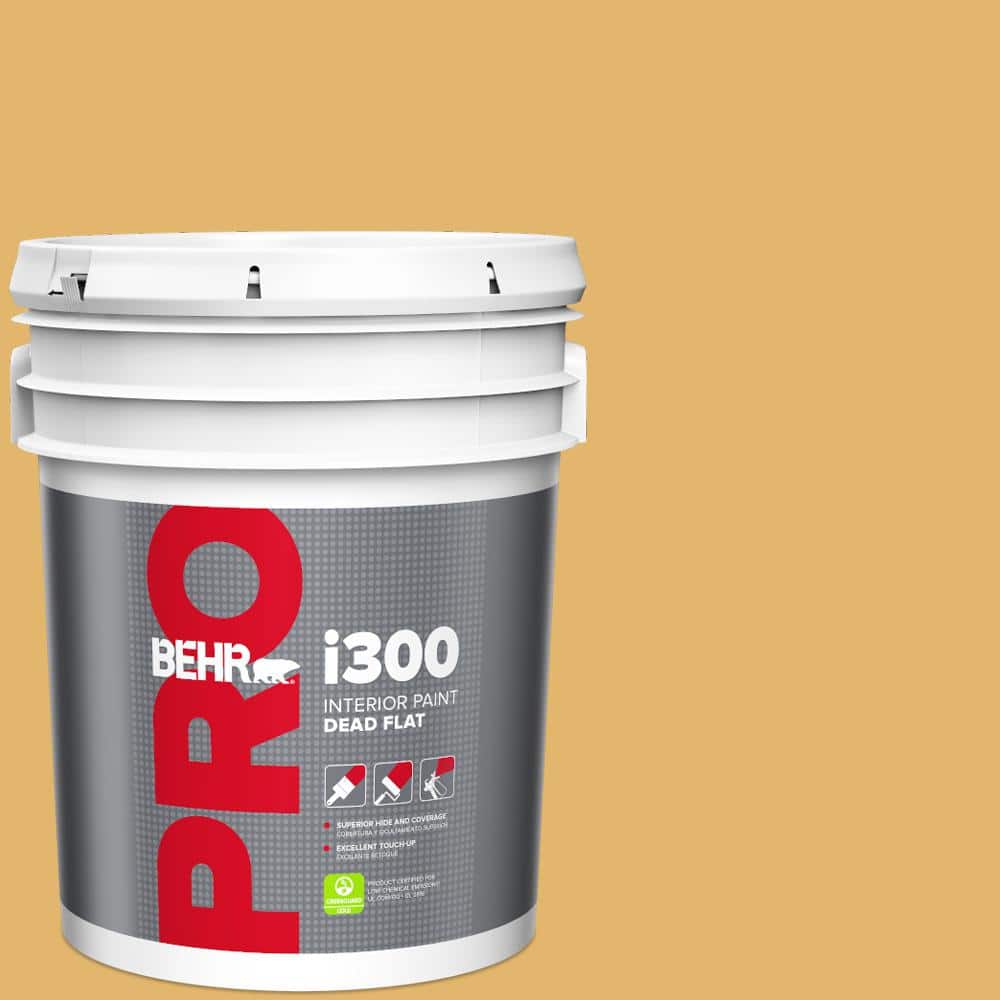 BEHR PRO 5 gal. #M290-5 English Custard Dead Flat Interior Paint