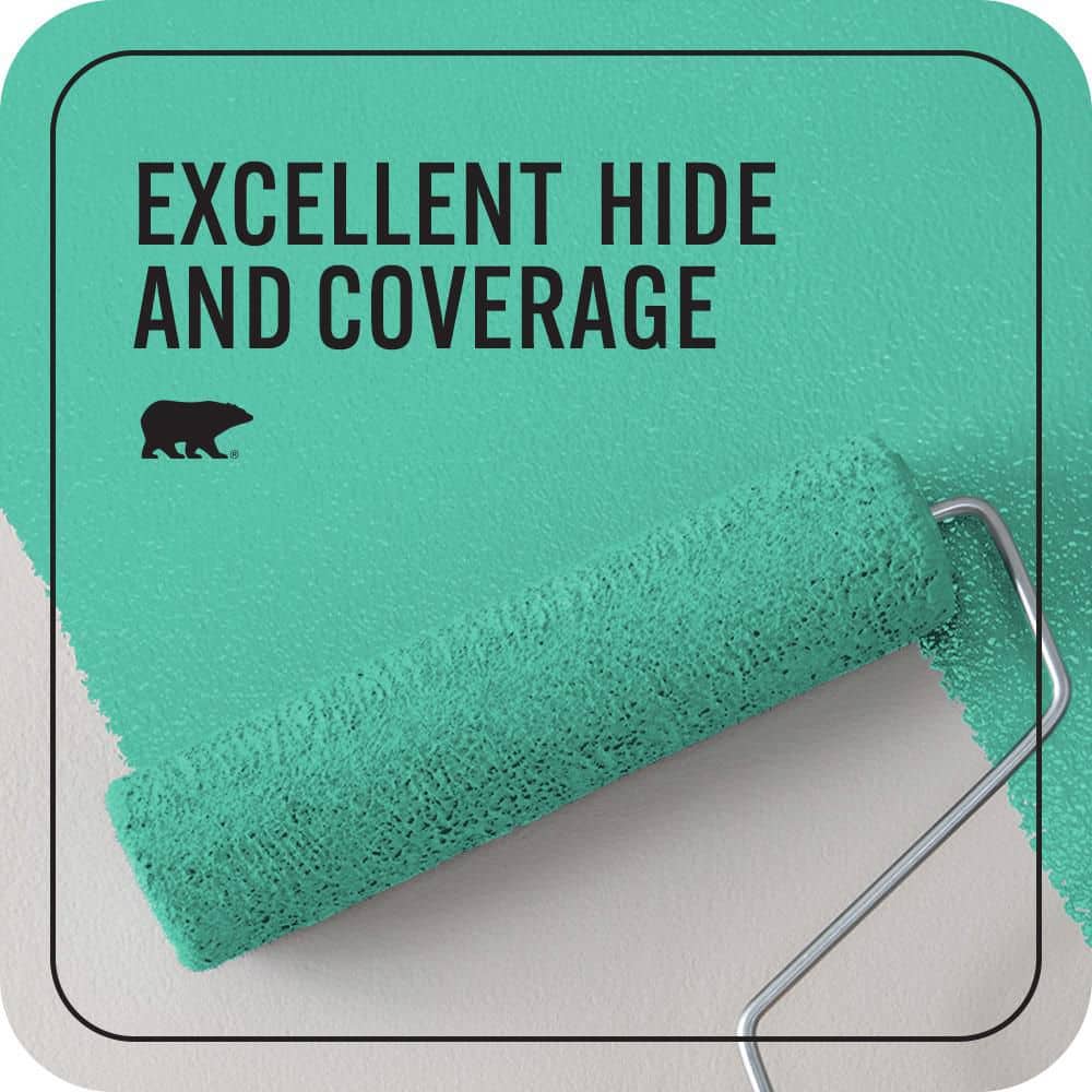 BEHR PREMIUM PLUS #480B-4 Shoreline Green Flat Interior/Exterior Paint & Primer Color Sample (4)