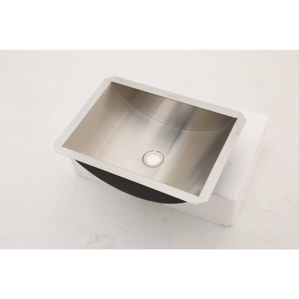 Tenleaf 18 in. Undermount Rectangular Bathroom Sink with Pop Up Drain in Gray Stainless Steel (Brushed Nickel ) (3)