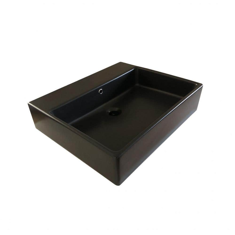 WS Bath Collections Energy 70 Wall Mount or Vessel Rectangular Bathroom Sink with Single Faucet Hole