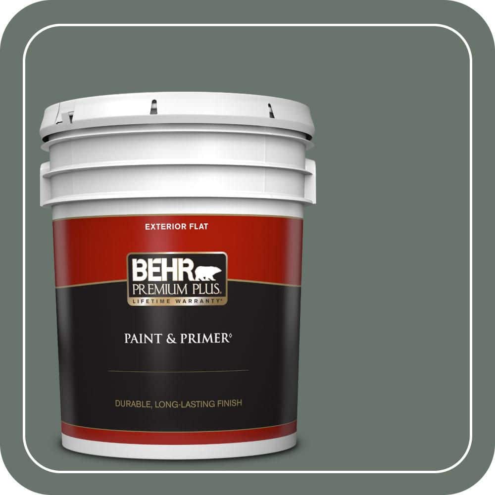 BEHR PREMIUM PLUS 5 gal. #PPU12-18 Heritage Park Flat Exterior Paint & Primer (1)