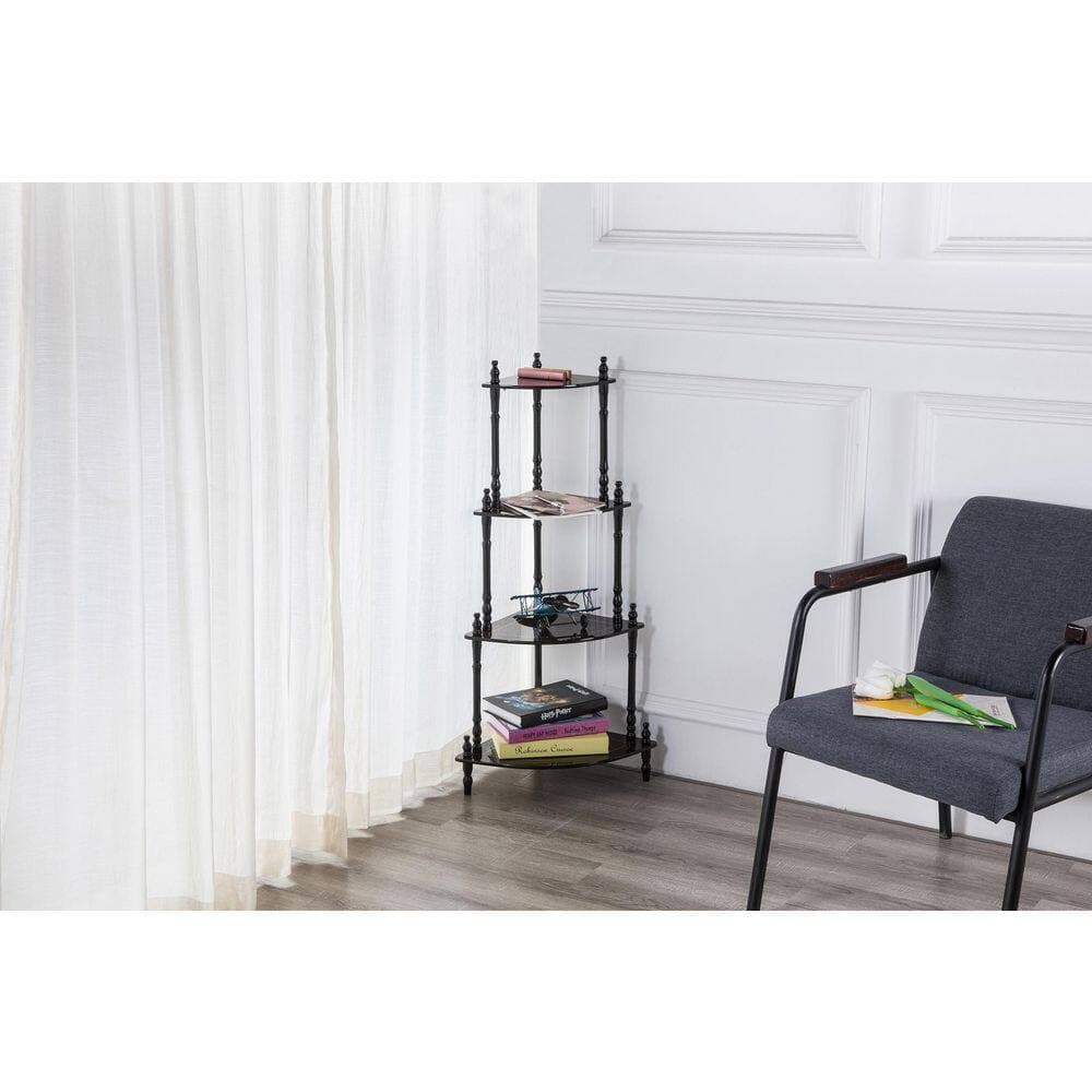 Tahanbath 14.50 in. W x 20 in. D x 39 in. H Red Wood Freestanding Linen Cabinet with 4 Shelves for Storage in Cherry (2)