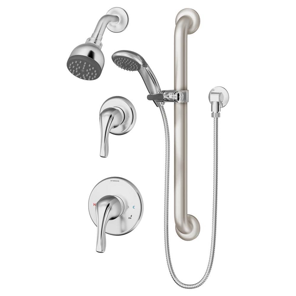 Symmons Origins 2-Handle Wall-Mounted Shower Trim Kit with Hand Shower in Polished Chrome (Valves not Included) (1)