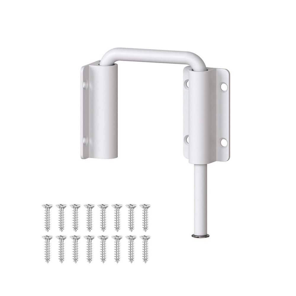 Unbranded 2-3/8 in. U-Shaped Loop Latch Multi-Angle Rotating Bar Home Security Lock White Aluminum Alloy (2)