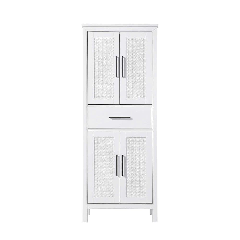 TIMELESS HOME 28 in. W x 18 in. D x 72 in. H White Freestanding Linen Cabinet (1)