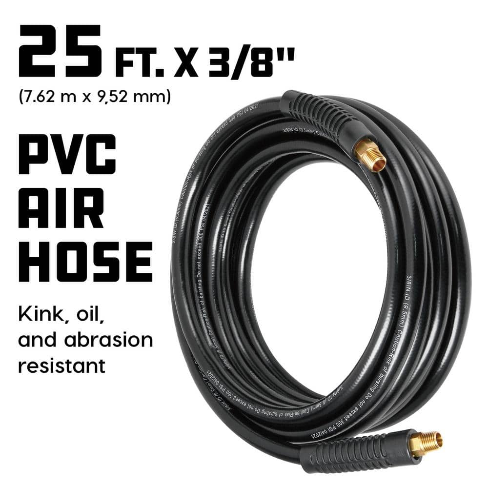 Powerbuilt 25 ft. x 3/8 in. PVC Air Hose (2)