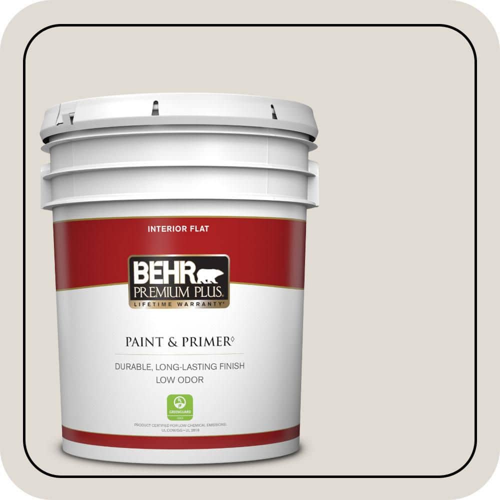 BEHR PREMIUM PLUS 5 gal. #T13-2 Empire Porcelain Flat Low Odor Interior Paint & Primer