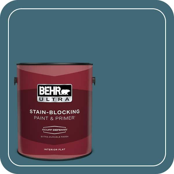 BEHR ULTRA 1 gal. #PMD-45 Teal Mosaic Extra Durable Flat Interior Paint & Primer (2)