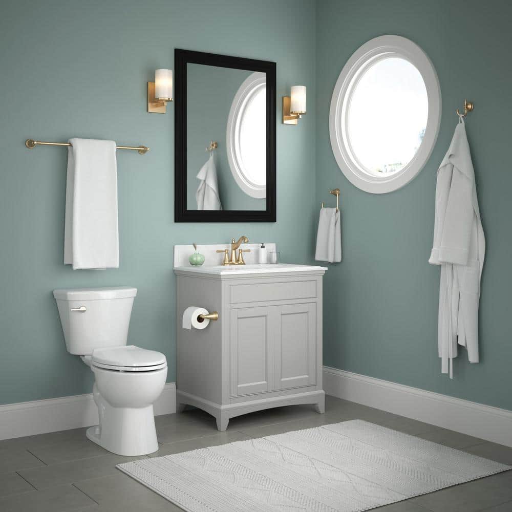 Delta Mylan 4-Piece Bath Hardware Set with 24 in. Towel Bar, Toilet Paper Holder, Towel Ring, Towel Hook in Champagne Bronze (2)