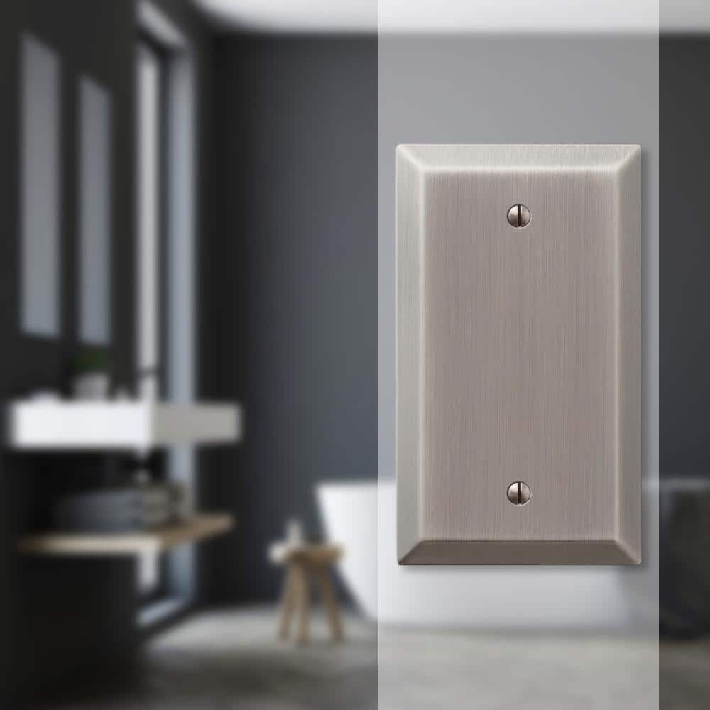 AMERELLE Metallic Gang Blank Steel Wall Plate (2)