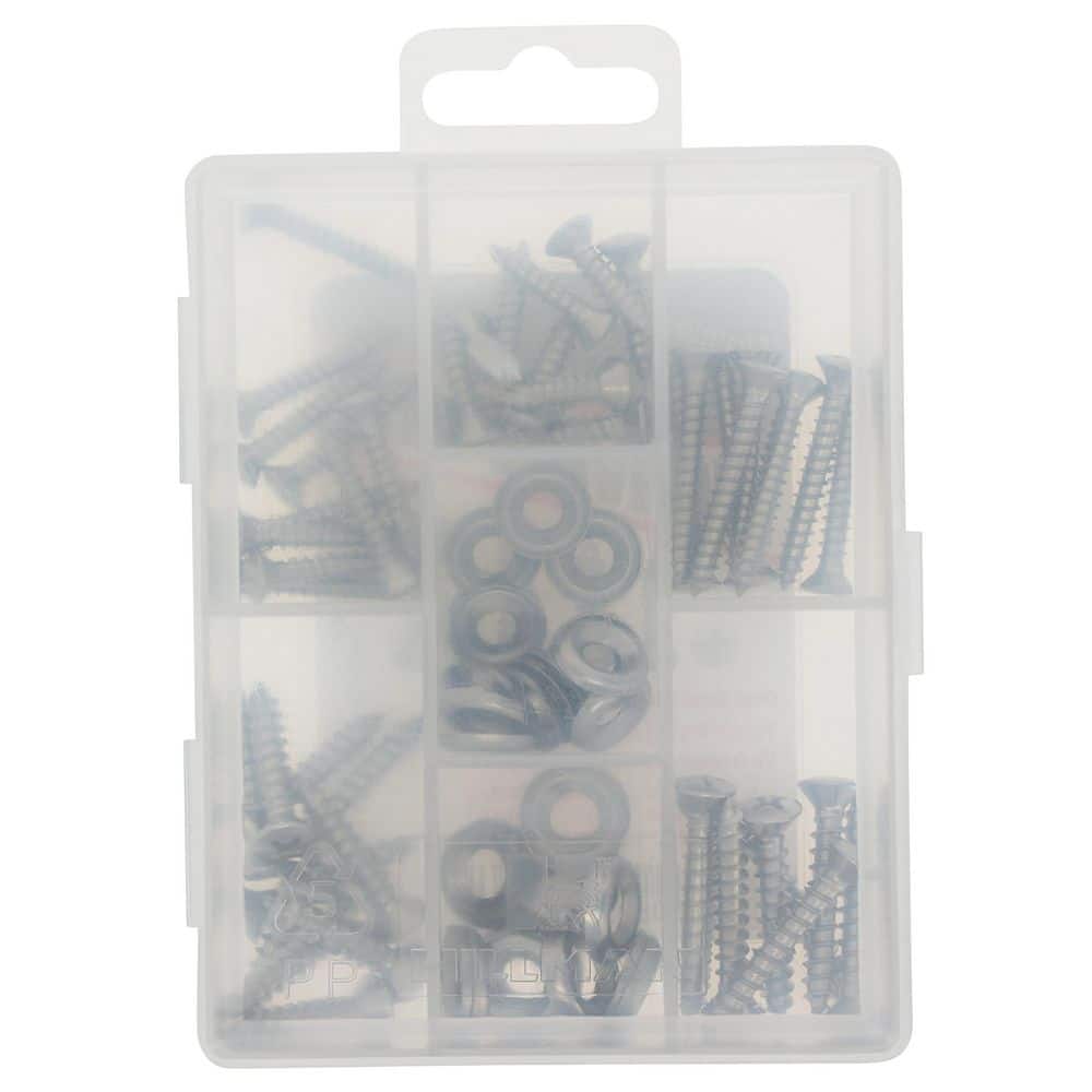 Hillman Homepak 0.75 in. Stainless-Steel Oval Head Phillips Sheet Metal Screw Assorted Kit (2)