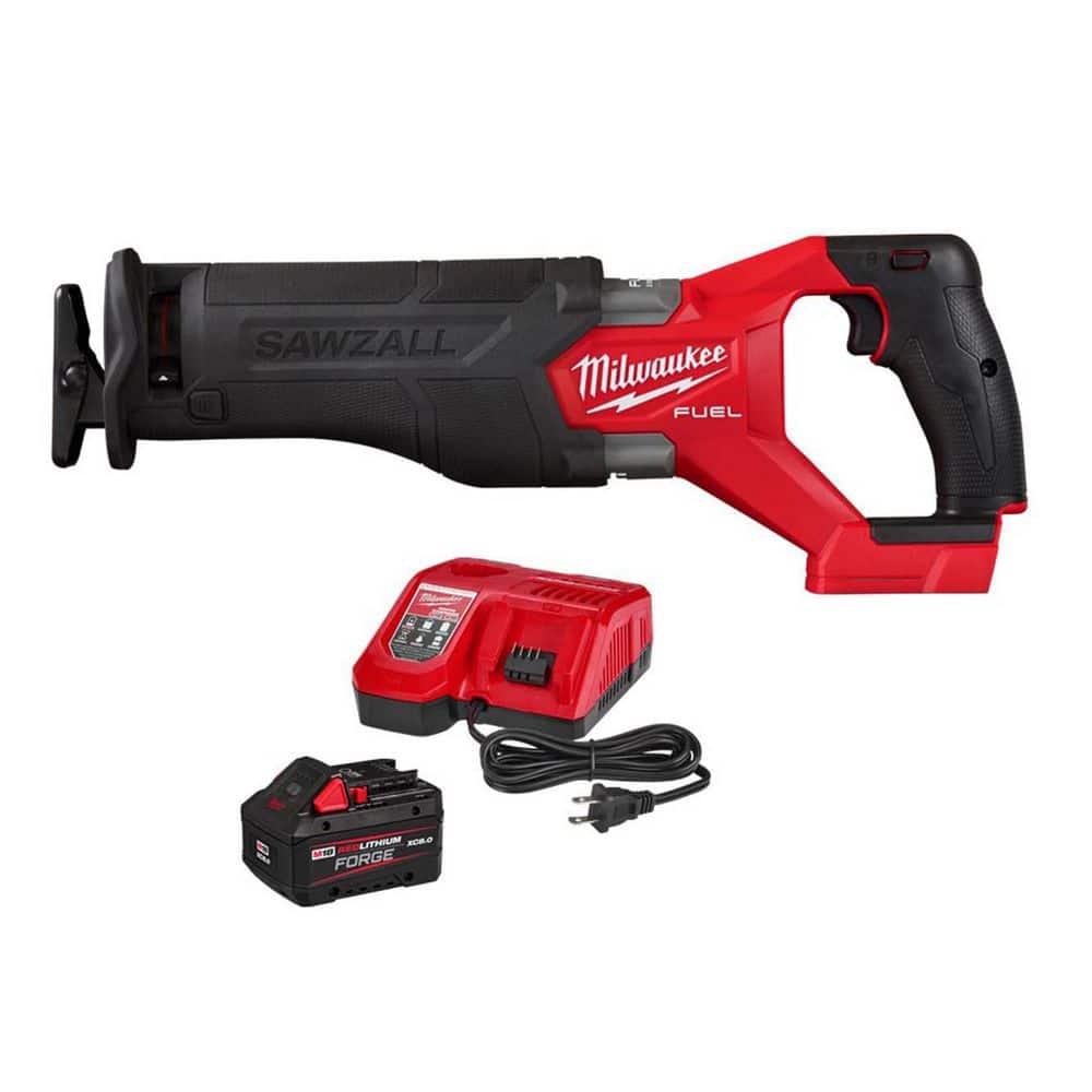 Milwaukee M18 FUEL GEN-2 18V Lith-Ion Brushless Cordless SAWZALL Reciprocating Saw w/ FORGE 8. 0Ah Battery & Charger (1)