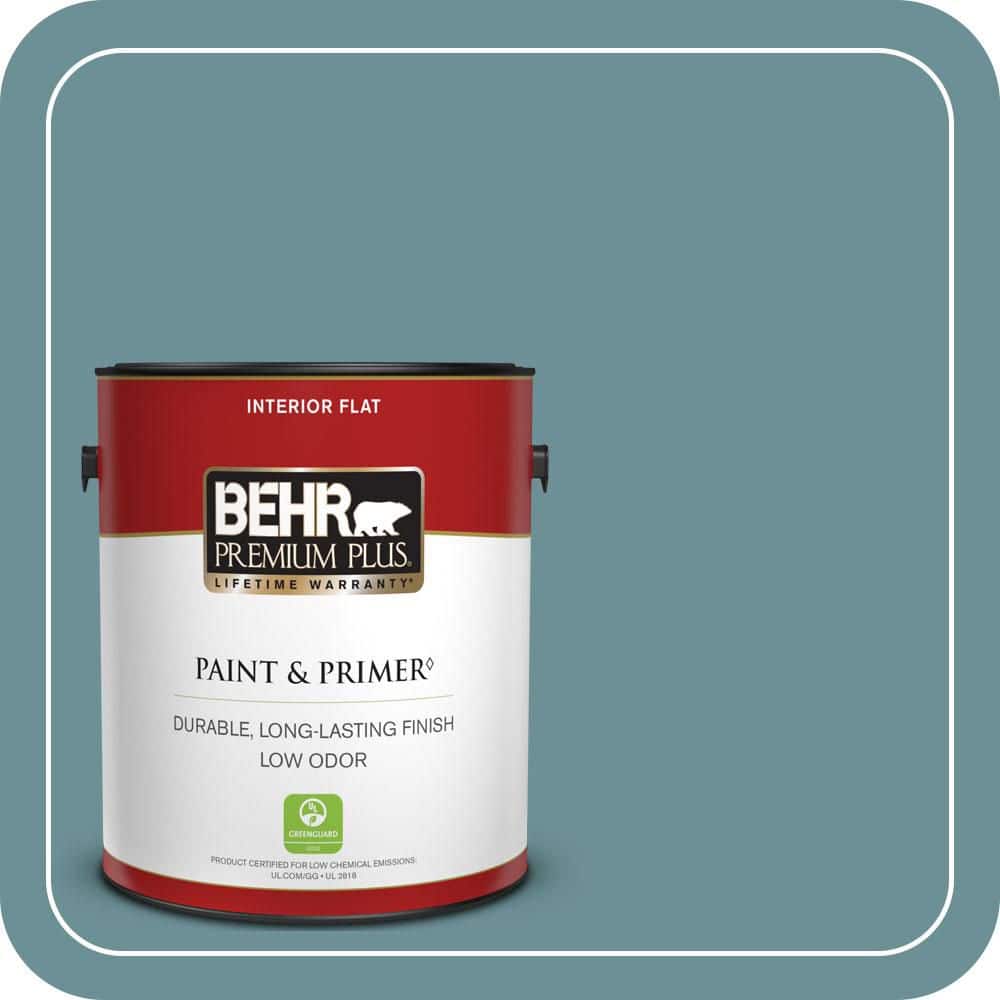 BEHR PREMIUM PLUS 1 gal. #510F-5 Bayside Flat Low Odor Interior Paint & Primer
