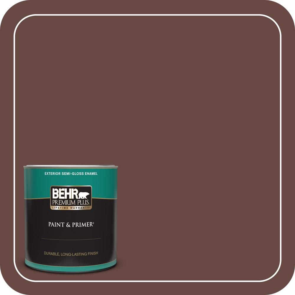 BEHR PREMIUM PLUS 1 qt. #700B-7 Wild Manzanita Semi-Gloss Enamel Exterior Paint & Primer