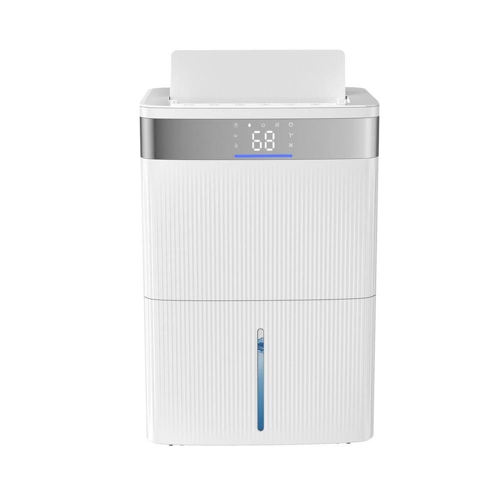 Bunpeony 80-Pint Dehumidifier for Home and Basement with Drain Hose LED Display Low Noise 24h Timer White (1)