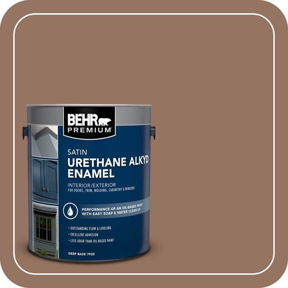 BEHR PREMIUM 1 gal. #BXC-84 Corral Brown Urethane Alkyd Satin Enamel Interior/Exterior Paint (1)