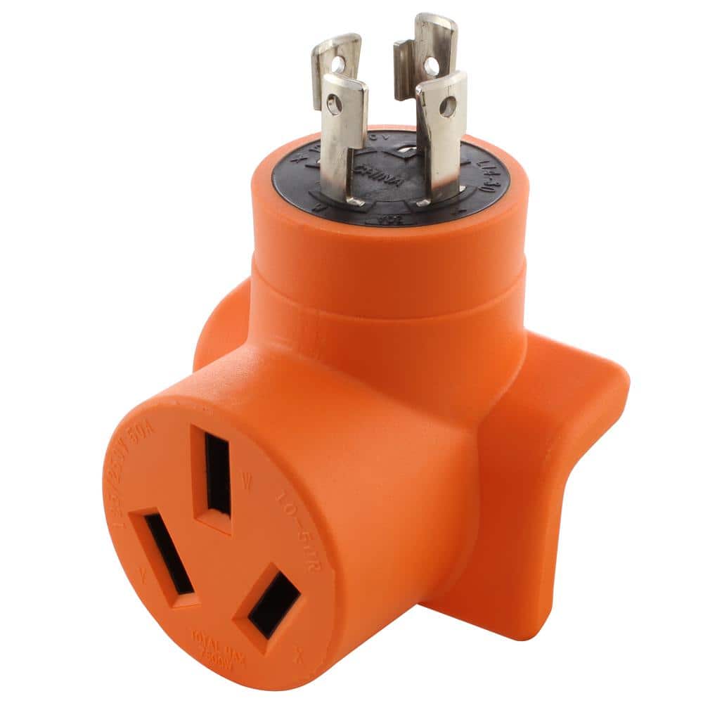 AC WORKS 30 Amp 4-Prong L14-30P 30 Amp Generator Locking Plug to 10-50R 50 Amp 125-Volt/250-Volt Welder Adapter (1)