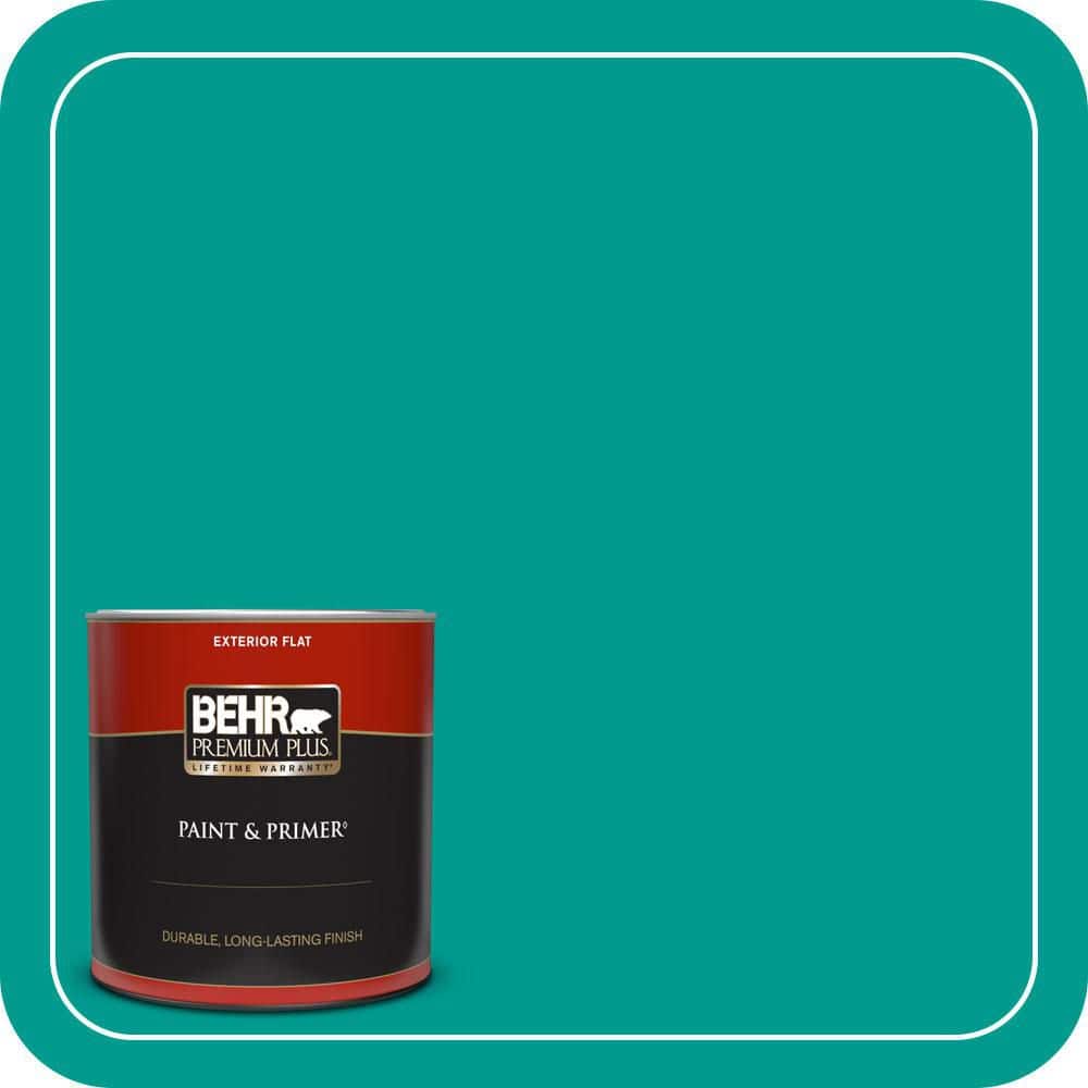 BEHR PREMIUM PLUS 1 qt. #P450-6 Tropics Flat Exterior Paint & Primer