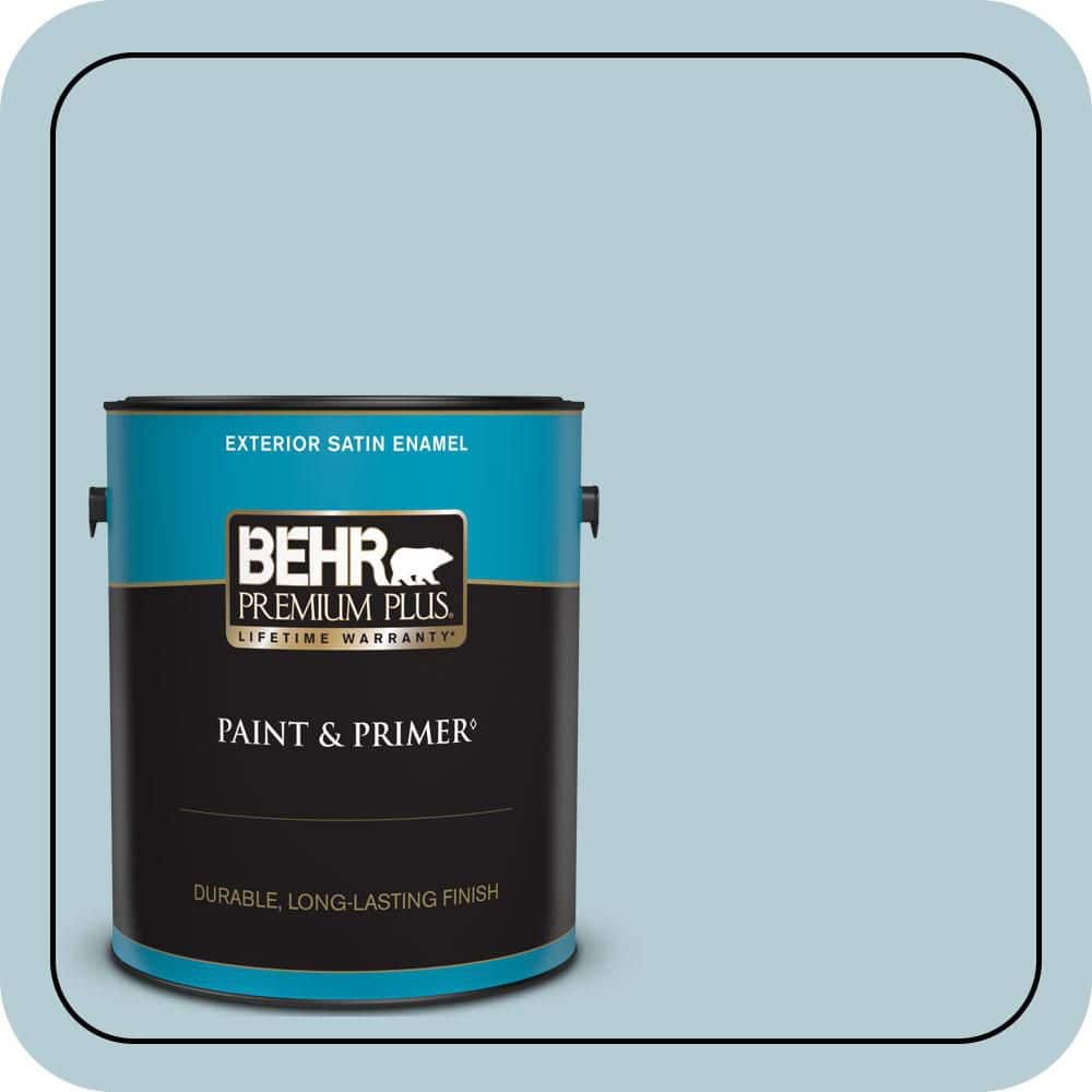 BEHR PREMIUM PLUS 1 gal. #530E-3 Sonata Satin Enamel Exterior Paint & Primer
