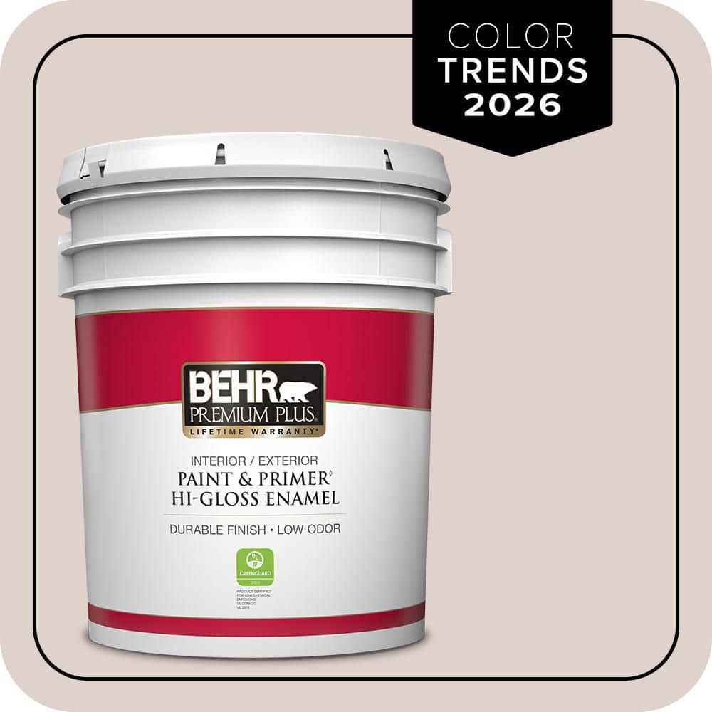 BEHR PREMIUM PLUS 5 gal. #N150-1 Mocha Ice Hi-Gloss Enamel Interior/Exterior Paint & Primer