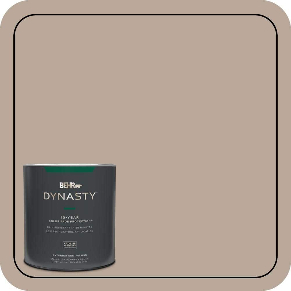 BEHR DYNASTY 1 qt. #PPU5-14 Mesa Taupe Semi-Gloss Enamel Exterior Stain-Blocking Paint & Primer