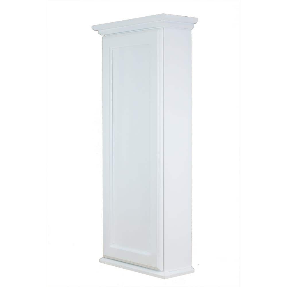 WG Wood Products Leesburg 15.5 in. W x 4.25 in. D x 19.5 in. H White Enamel Bathroom Storage Wall Cabinet (3)