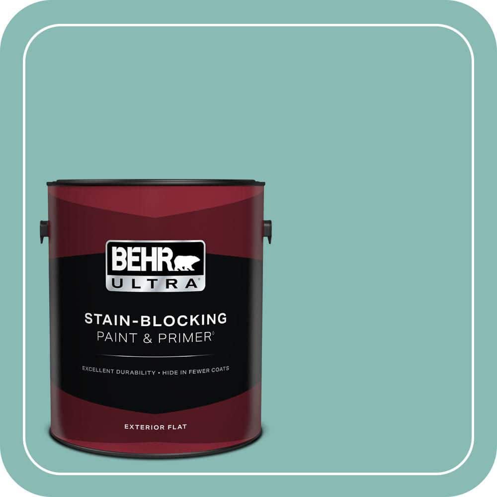 BEHR ULTRA 1 gal. #T14-1 Ocean Liner Flat Exterior Paint & Primer