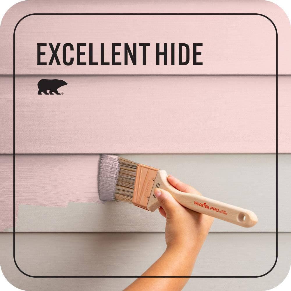 BEHR PREMIUM PLUS 1 gal. #P170-1A Pinky Promise Semi-Gloss Enamel Exterior Paint & Primer (4)