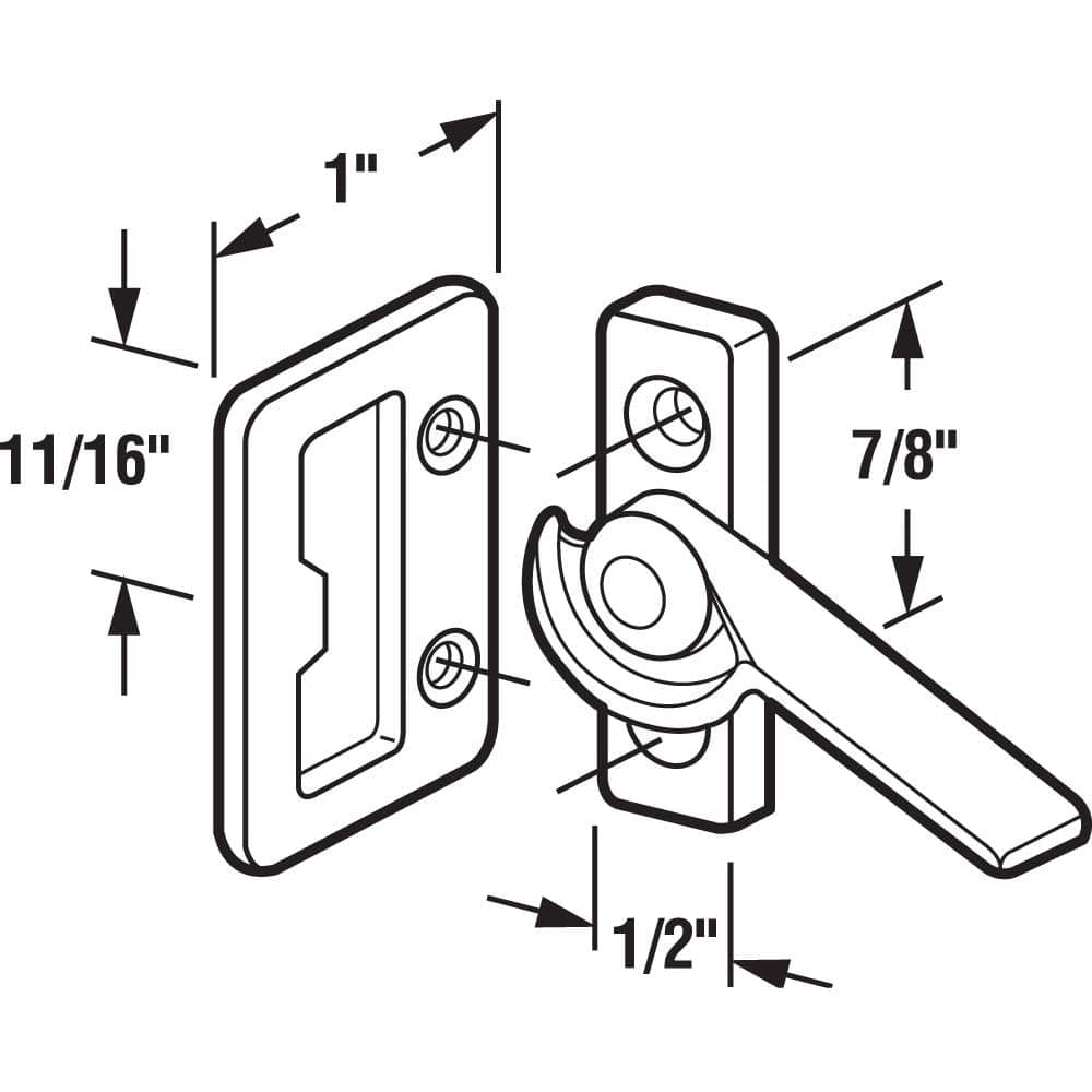 Prime-Line Zinc Diecast Left-Handed Sliding Window Cam Latch (2)