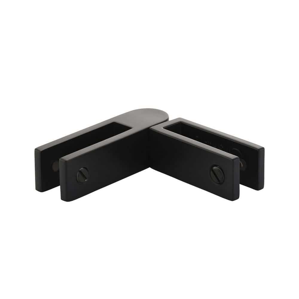 Glass Warehouse Hercules Black Stainless Steel Two-way Adjustable Glass to Glass Panel Holder for Glass Railing (2)