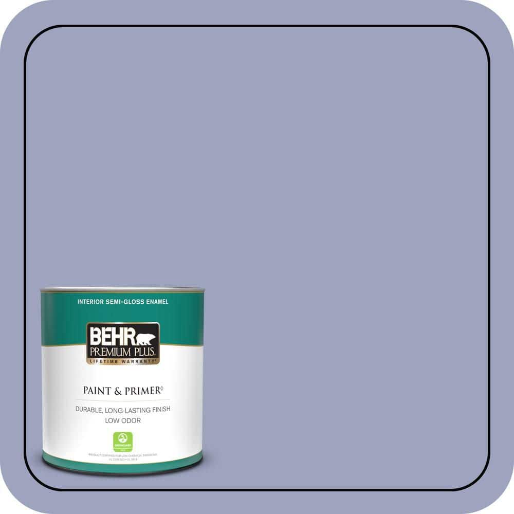 BEHR PREMIUM PLUS 1 qt. #620D-4 Veranda Iris Semi-Gloss Enamel Low Odor Interior Paint & Primer