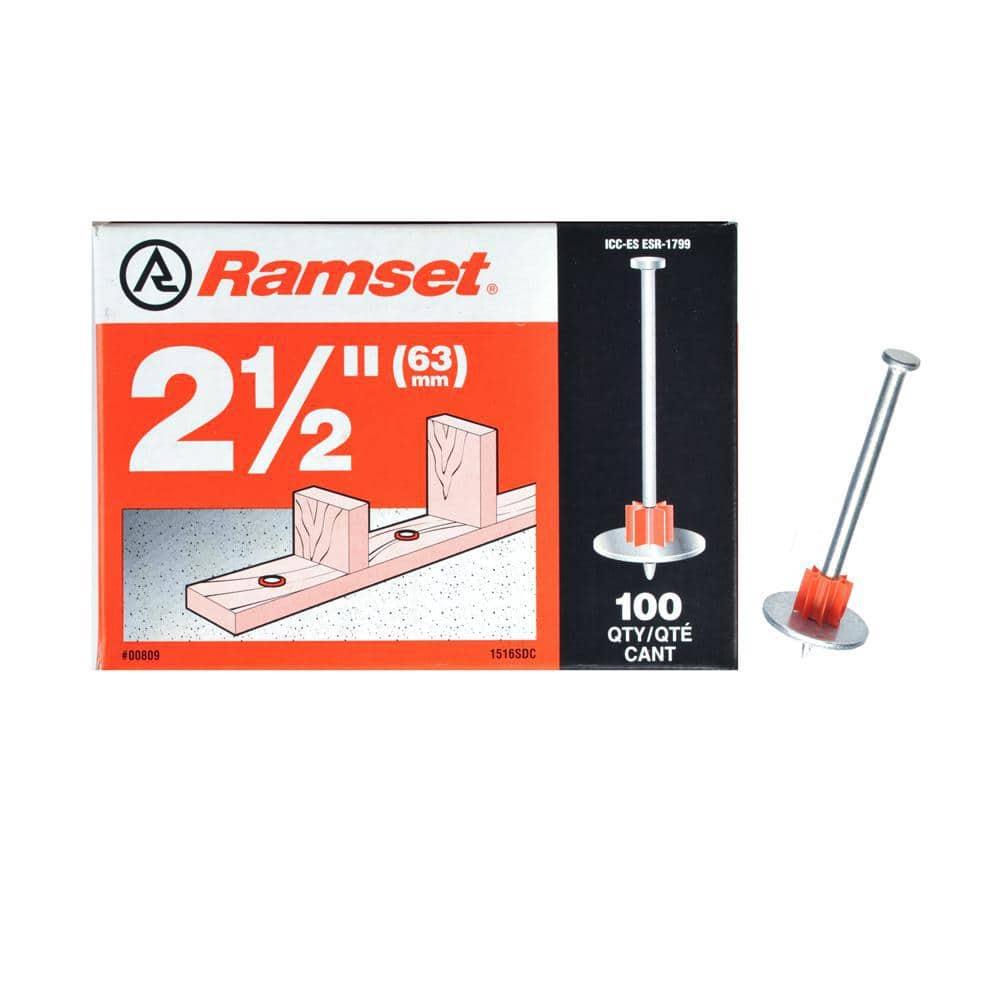 Ramset 2-1/2 in. Drive Pins with Washers (100-Pack) (1)