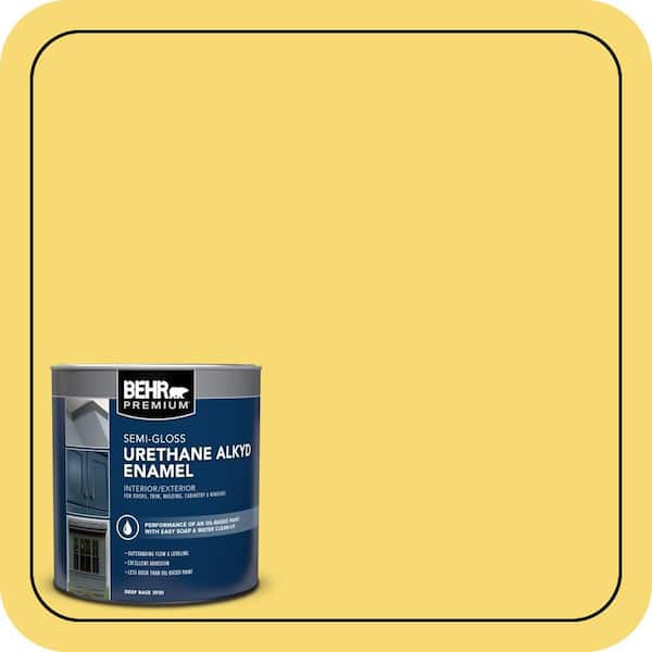 BEHR PREMIUM 1 qt. #P310-5 Solar Energy Semi-Gloss Enamel Urethane Alkyd Interior/Exterior Paint (2)