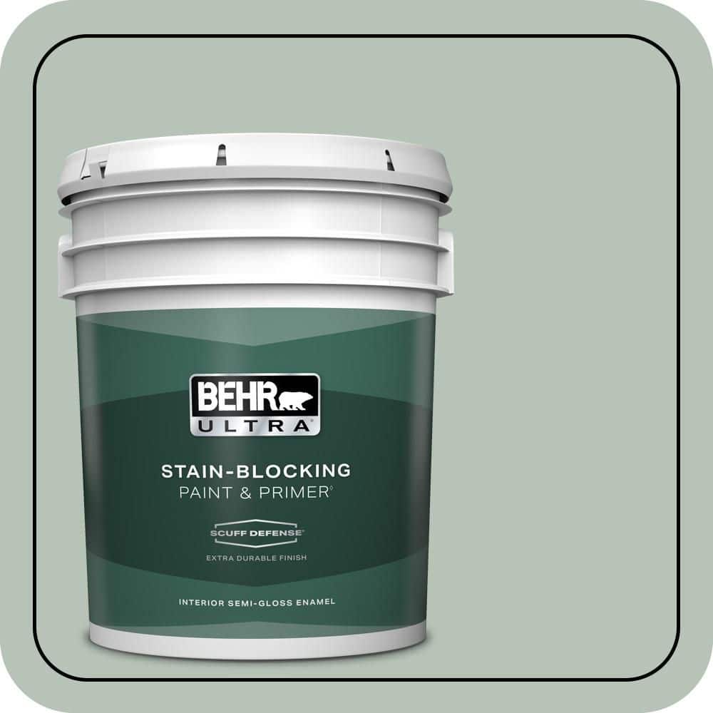BEHR ULTRA 5 gal. #MQ6-18 Recycled Glass Extra Durable Semi-Gloss Enamel Interior Paint & Primer